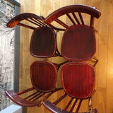 Suite 4 bistro chairs curved wood