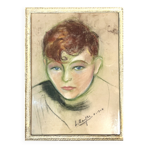pastel, portrait jeune
