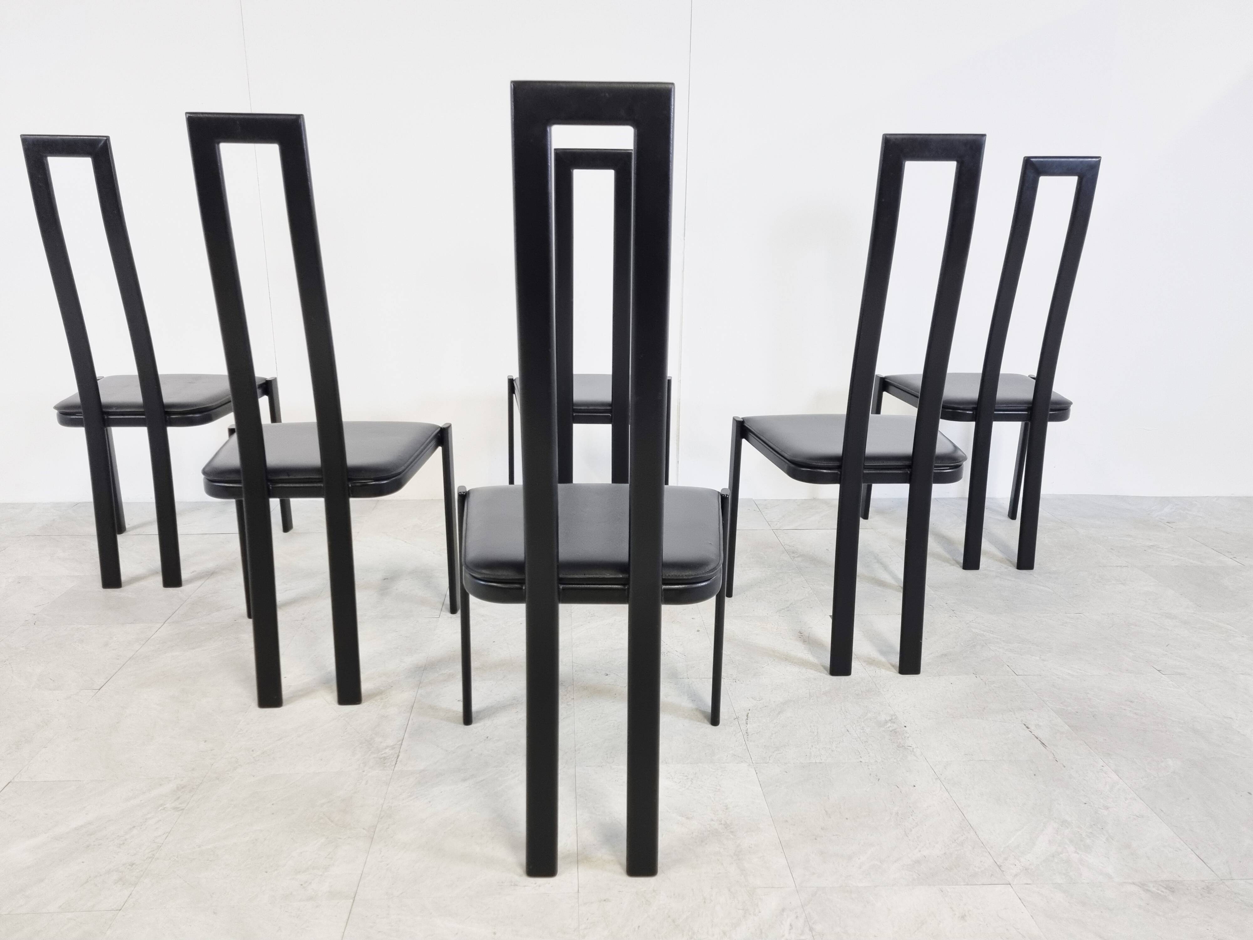 Vintage postmodern dining chairs, 1980s
