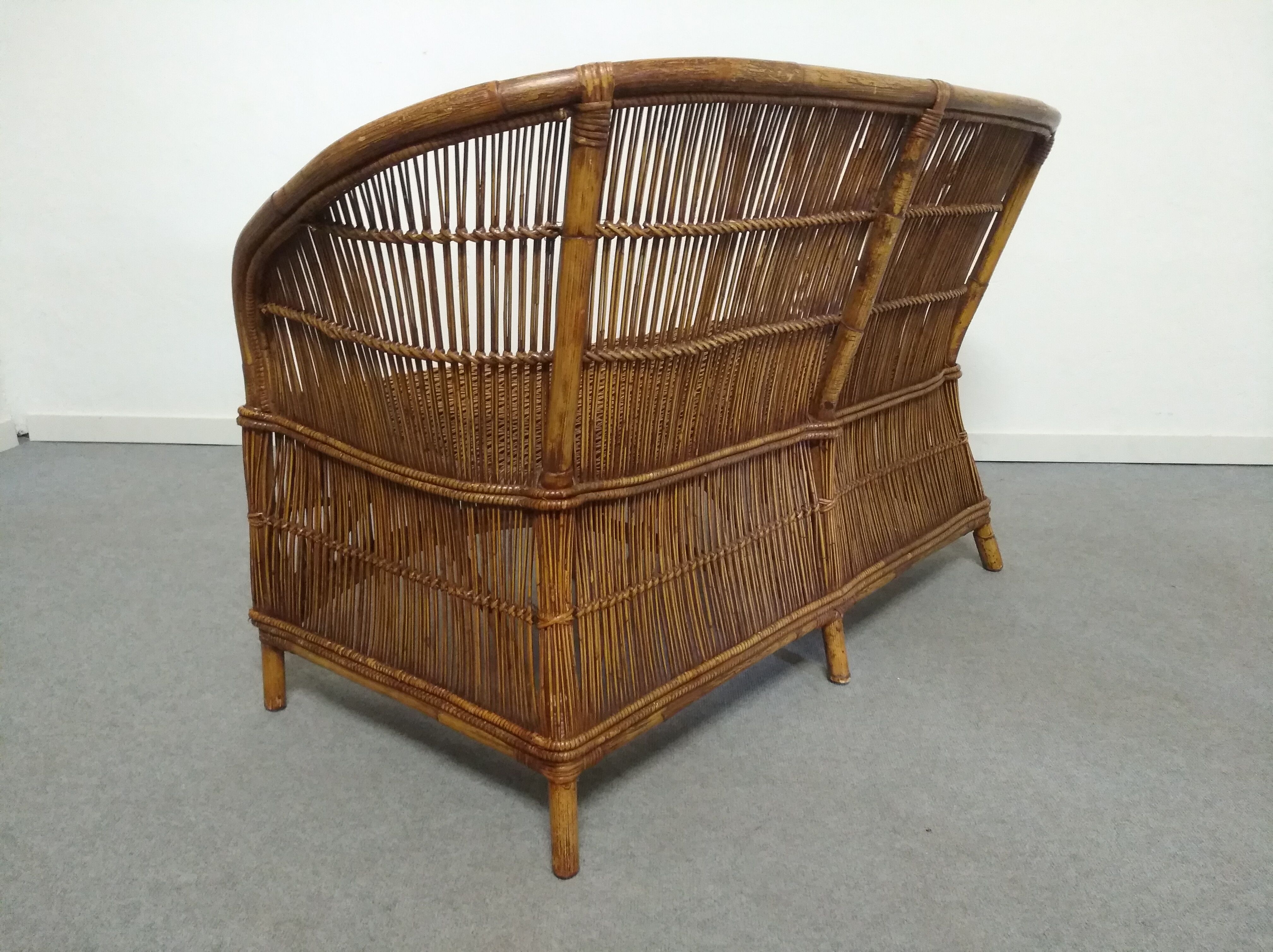 Bamboo and rattan lounge set