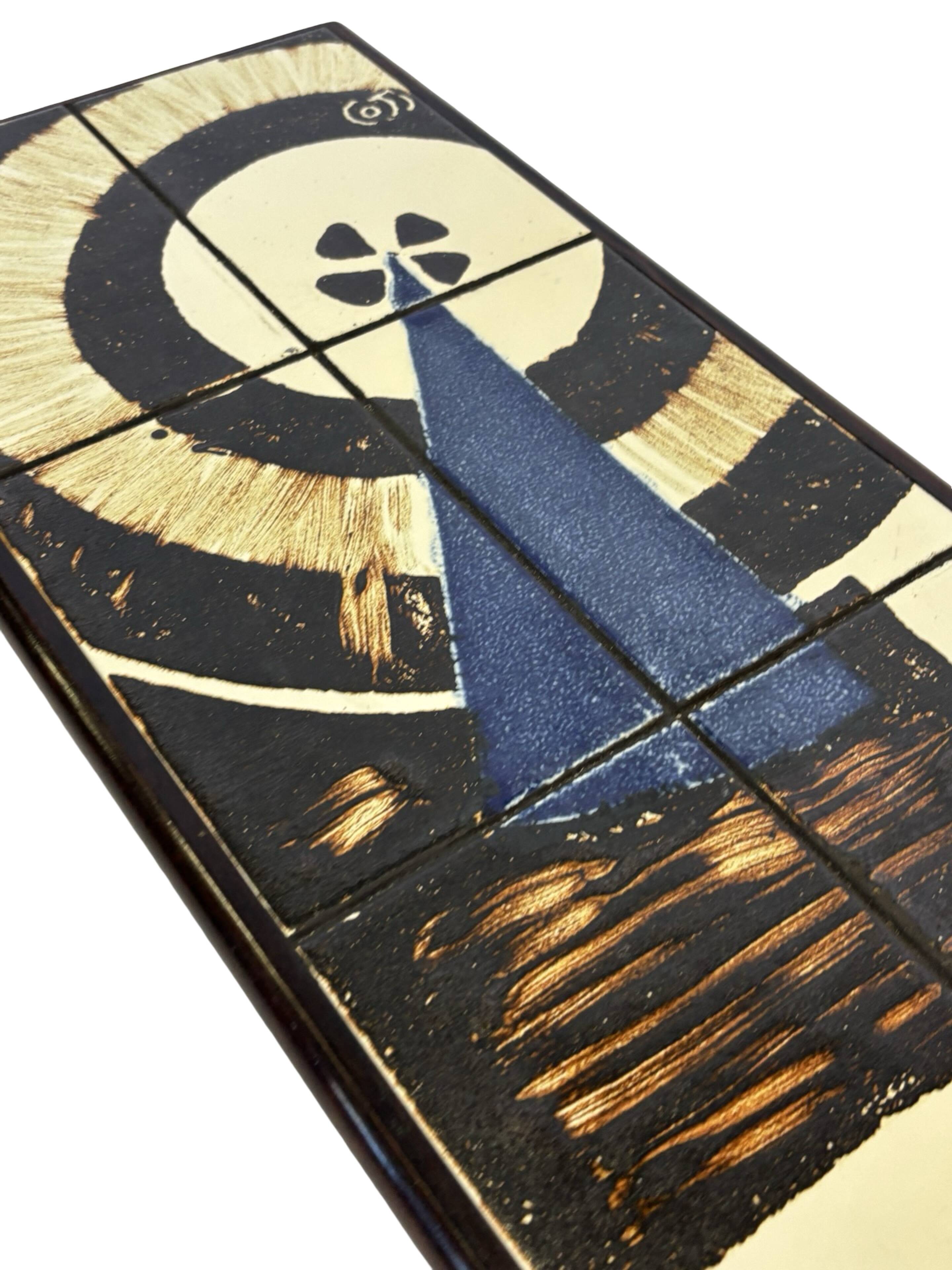 Vintage plant table small side table with rosewood tiles