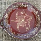 5 flat plates in glazed terracotta