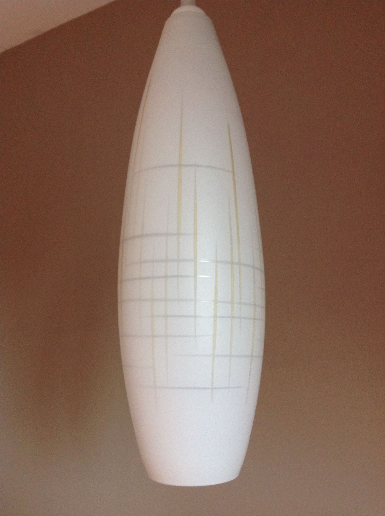 Scandinavian vintage 1960s white opaline warhead suspension