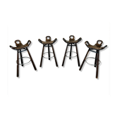 4x 50s 60s Bar Stools Barstools Attributed to Carl Malmsten Sweden Design