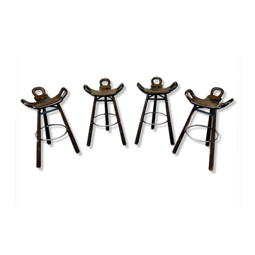 4x 50s 60s Bar Stools Barstools Attributed to Carl Malmsten Sweden Design