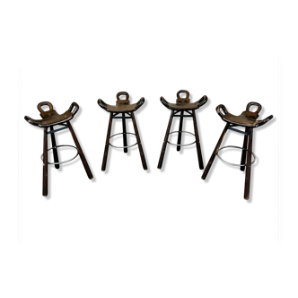 4x 50s 60s Bar Stools Barstools Attributed to Carl Malmsten Sweden Design