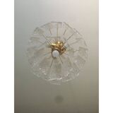 Contemporary Murano Glass "Hammer Listello" Chandelier With Gold Metal Frame