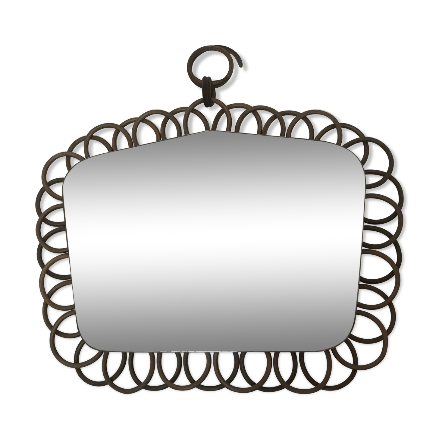 Vintage mirror in 32x40 cm rattan