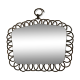 Miroir vintage en rotin 32x40 cm