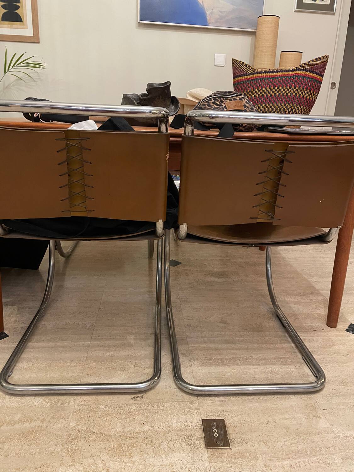 Set of six vintage MR 10 Mies Van der Rohe Knoll chairs