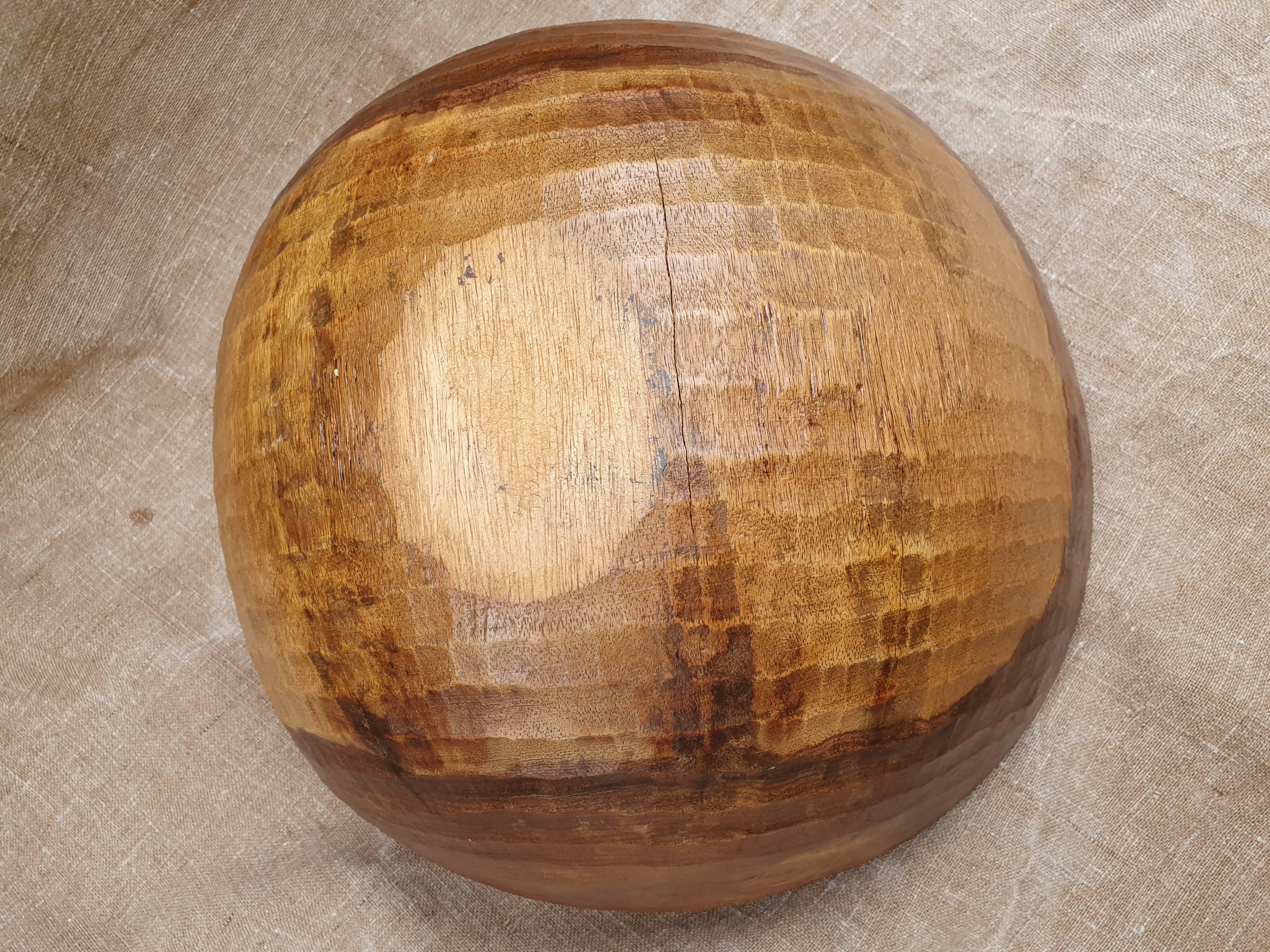 Carved wooden fruit cup