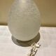 Egg lamp speckled white glass
