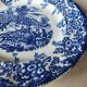 4 blue & white English style dinner plates