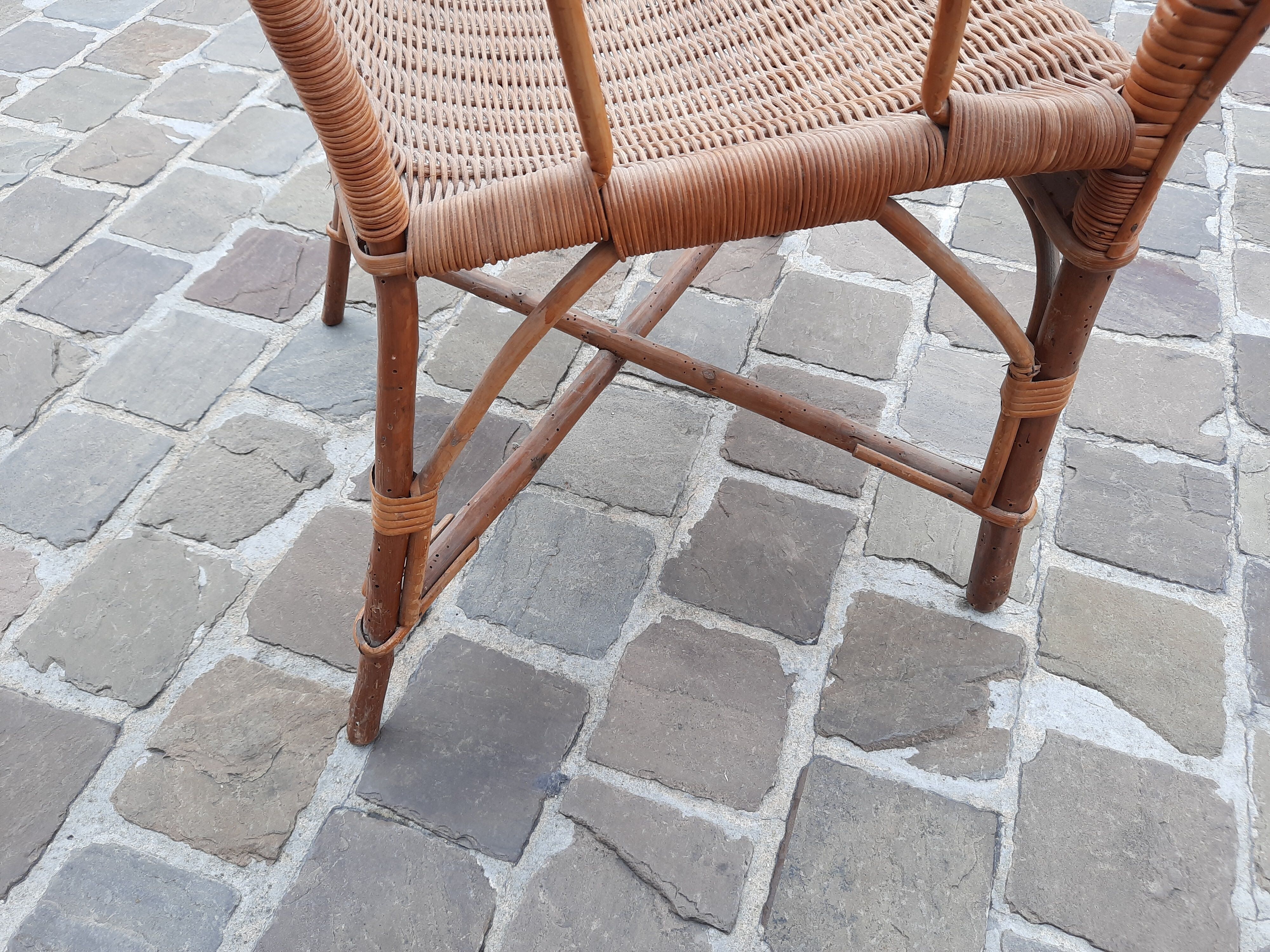 Vintage rattan armchair