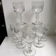 Ensemble de 8 verres à pied en verre moulé années 30 début XXème