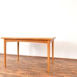 Table à manger extensible en teck danois du milieu du siècle, années 1960.