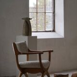 Henning Kjærnulf, Oak and lambswool armchair, "Kurul" model, Mid-century, 1960s