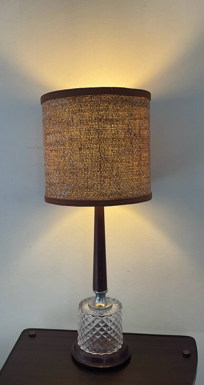 Scandinavian teak and glass lamp from the 60s