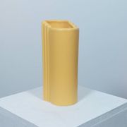Three yellow vases in Memphis style by ASA Germany.