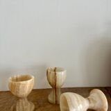 Trio of onyx egg cups