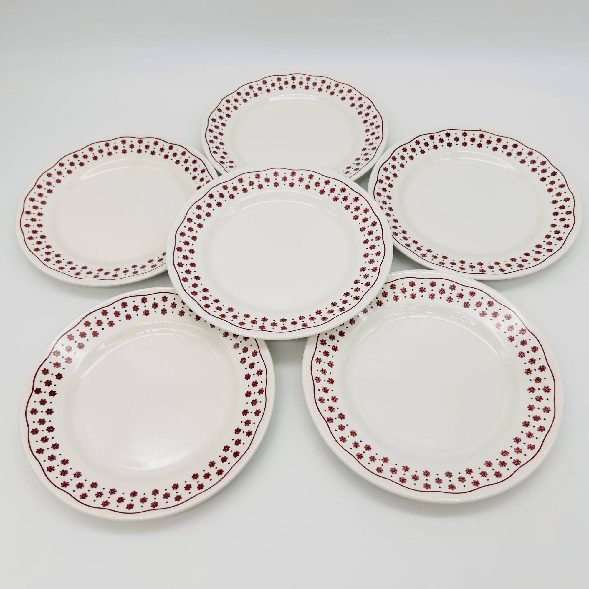 6 dessert plates "Nuova Fontebasso", Italy.