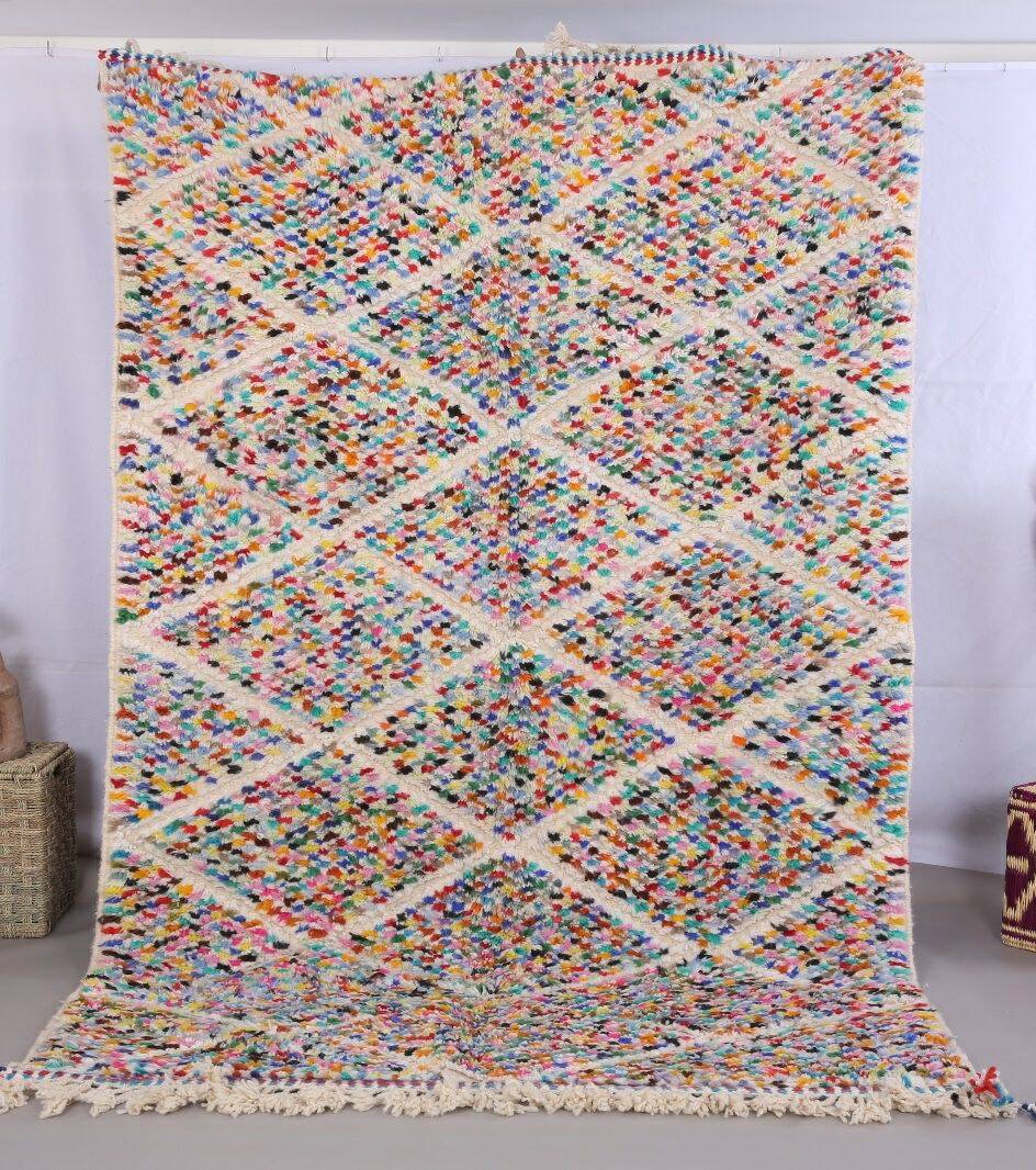 Handmade wool Berber rug 250x150 cm