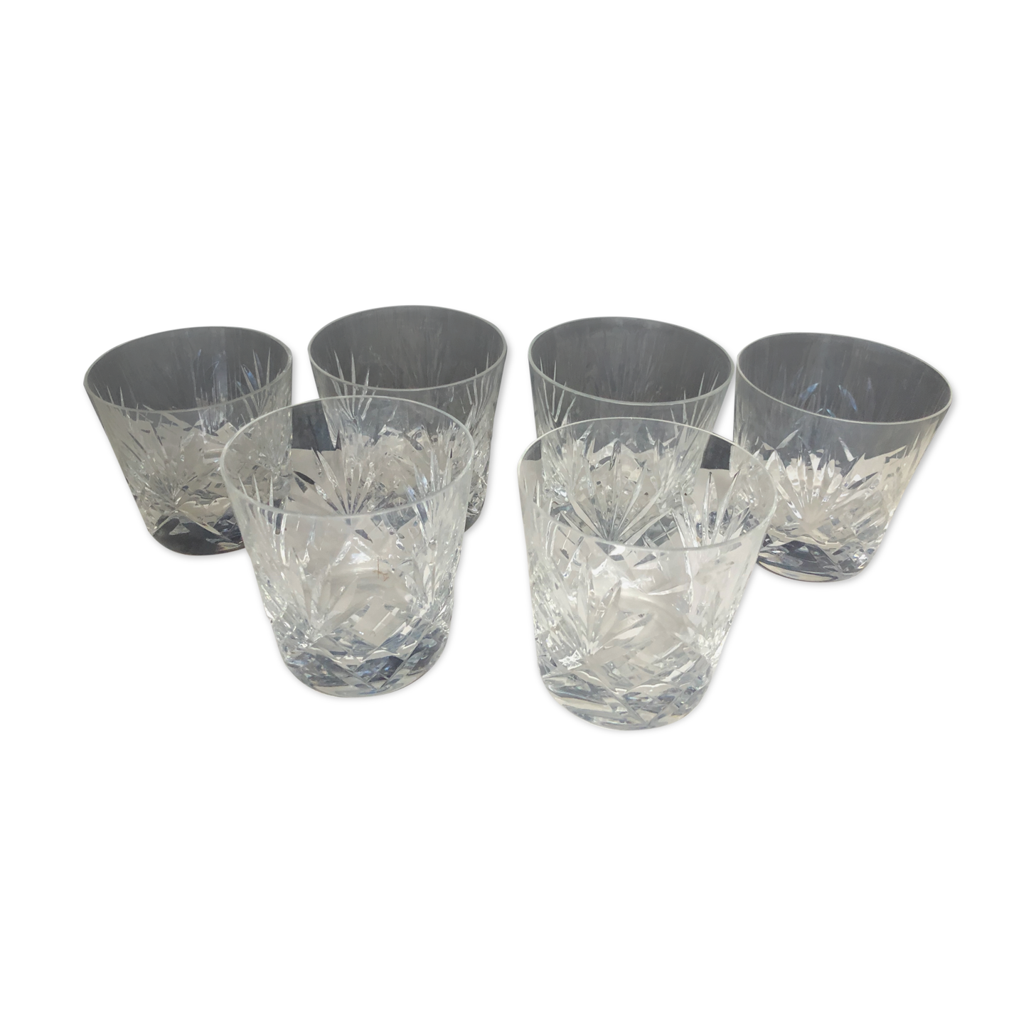 6 Whisky glasses in cut crystal of Saint Louis chantilly model
