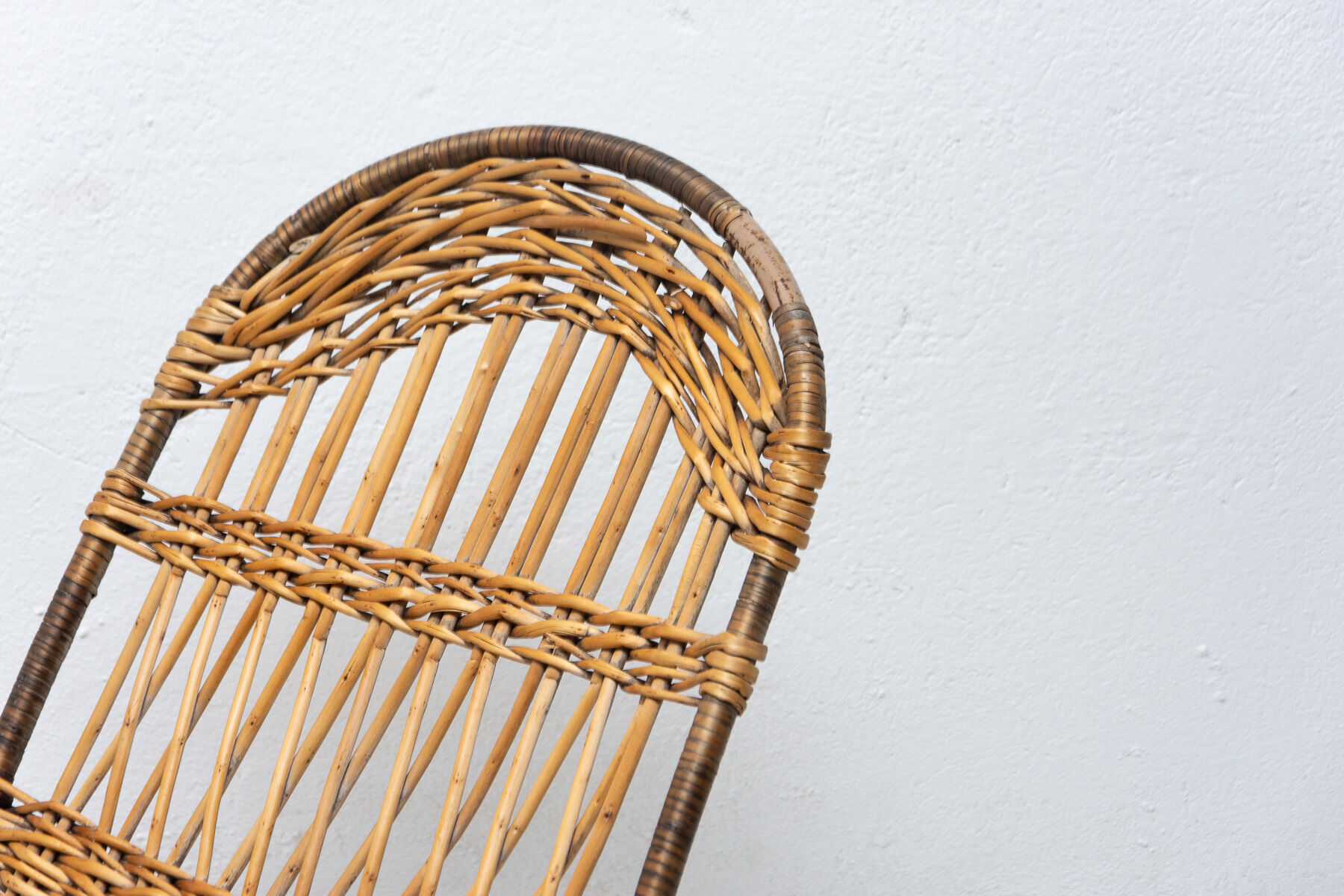 Mid century wicker rocking chair, czechoslovakia, 1960´s