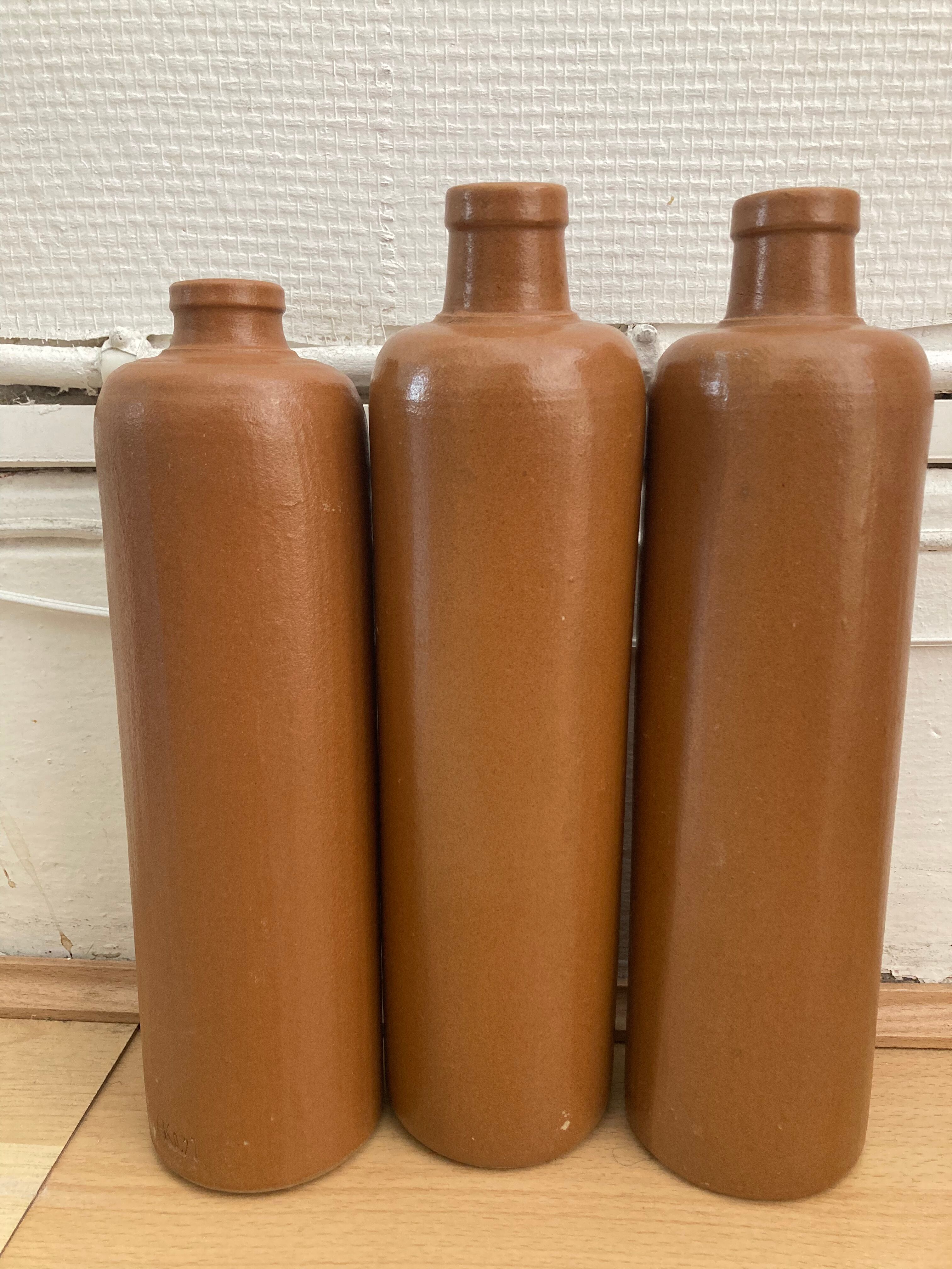 Set of 3 ceramic bottle vases