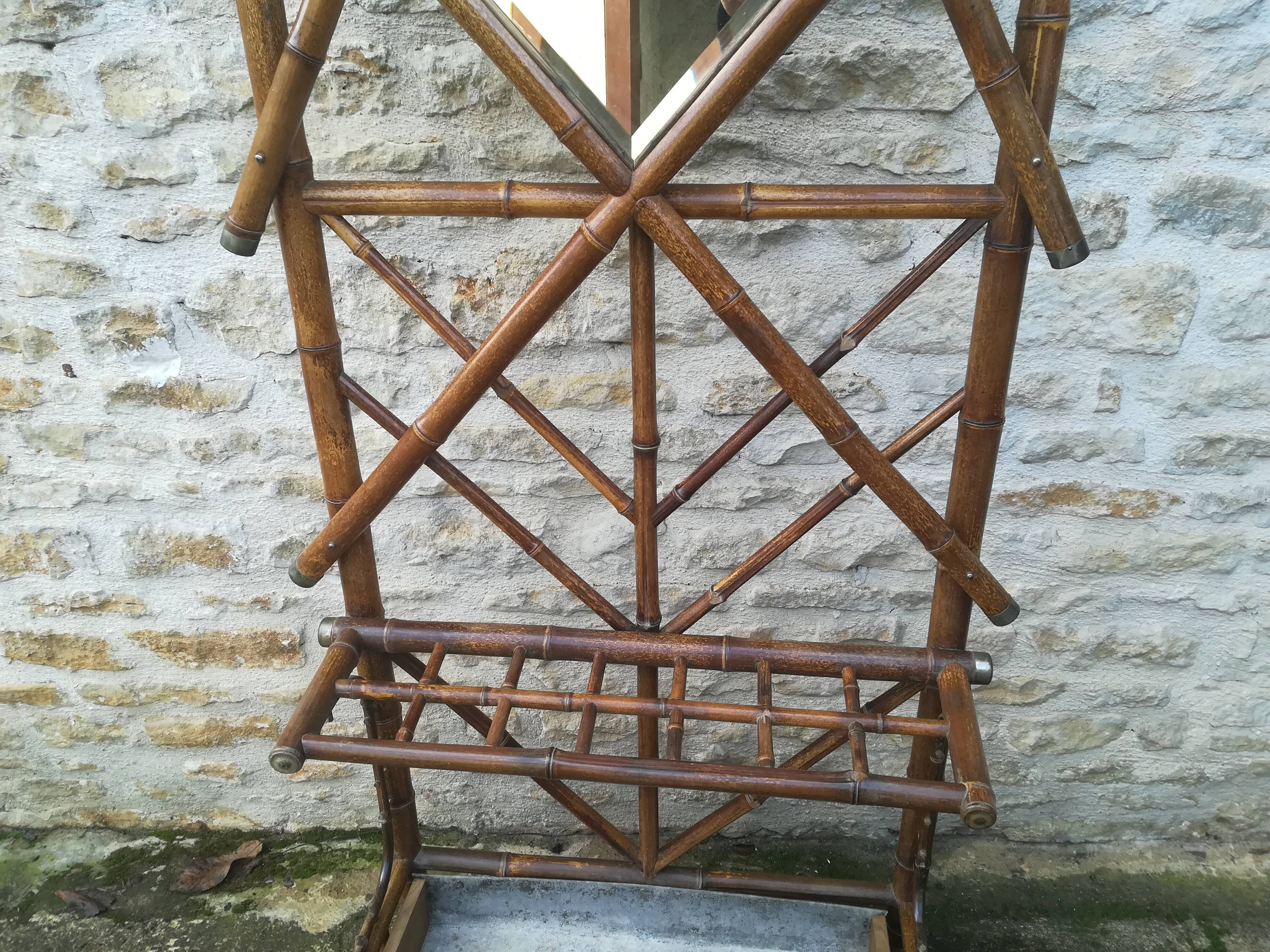 Colonial bamboo coat rack from the 20s/30s