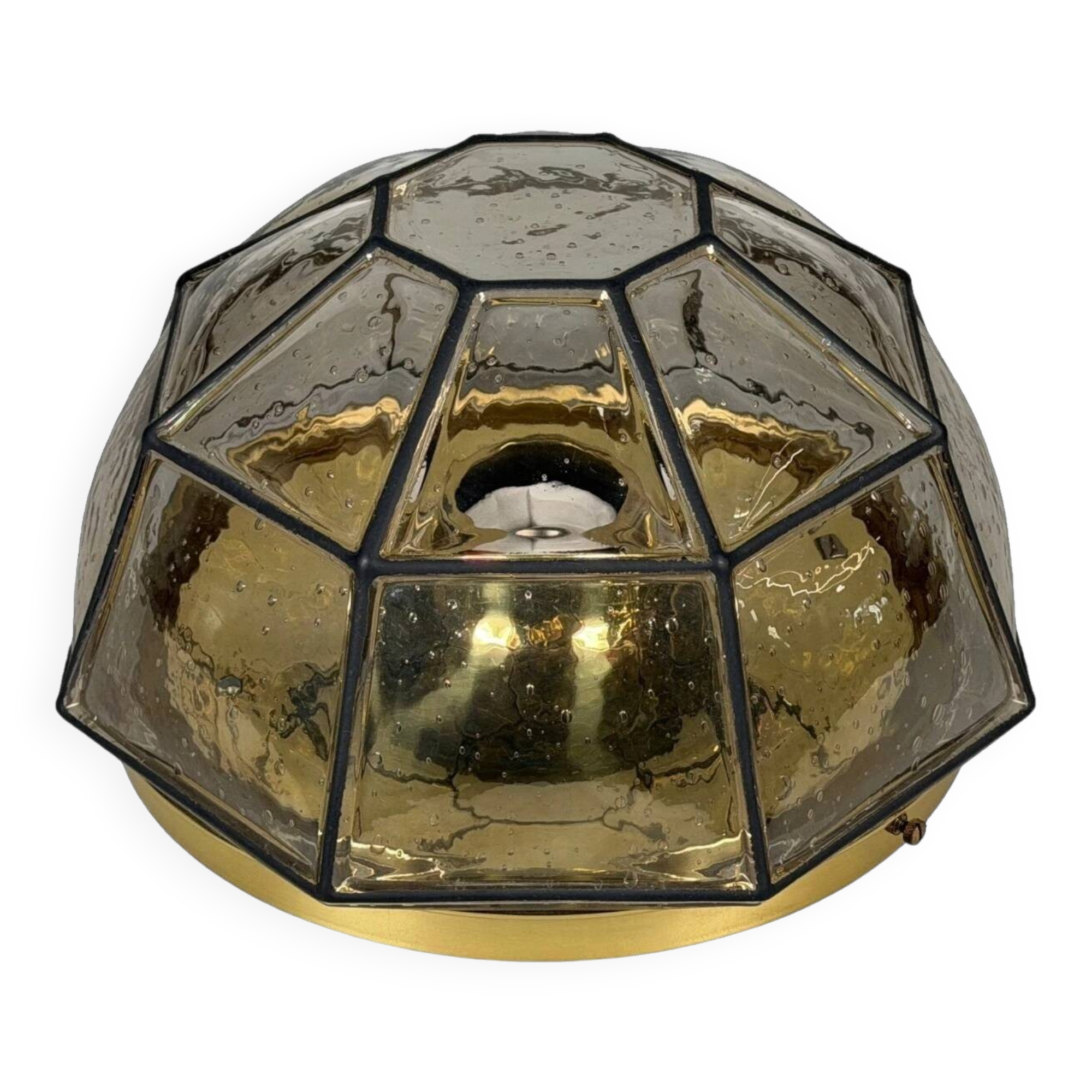 1960s 1970s Ceiling Lamp Flush Mount by Glashütte Limburg Germany