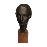 Bronze young woman's head
