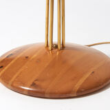 1950s floor lamp in light wood and brass