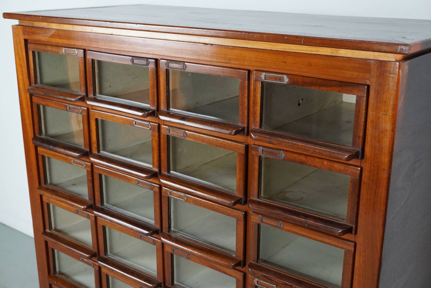 Vintage Dutch Hardwood Haberdashery Shop Cabinet, 1930s