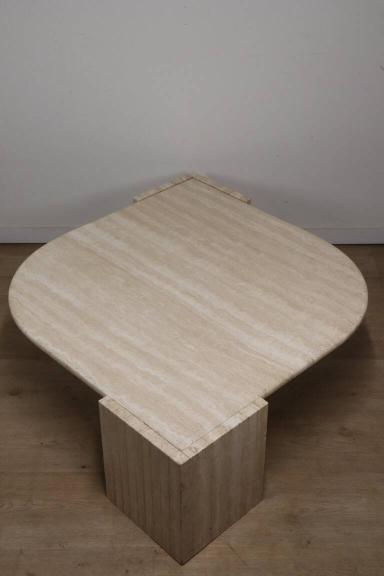Travertine coffee table, 1980