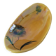 Vintage navette cup by Socram – stylized floral decoration, iridescent caramel