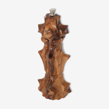 Brutalist pepper tree gougé walnut wood