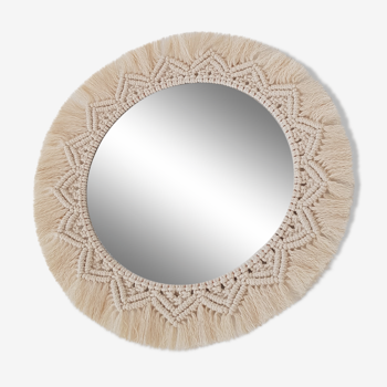 Miroir en macramé