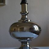 Large chrome metal lamp base 1970s vintage 70's space age