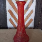 Red glass paste vase
