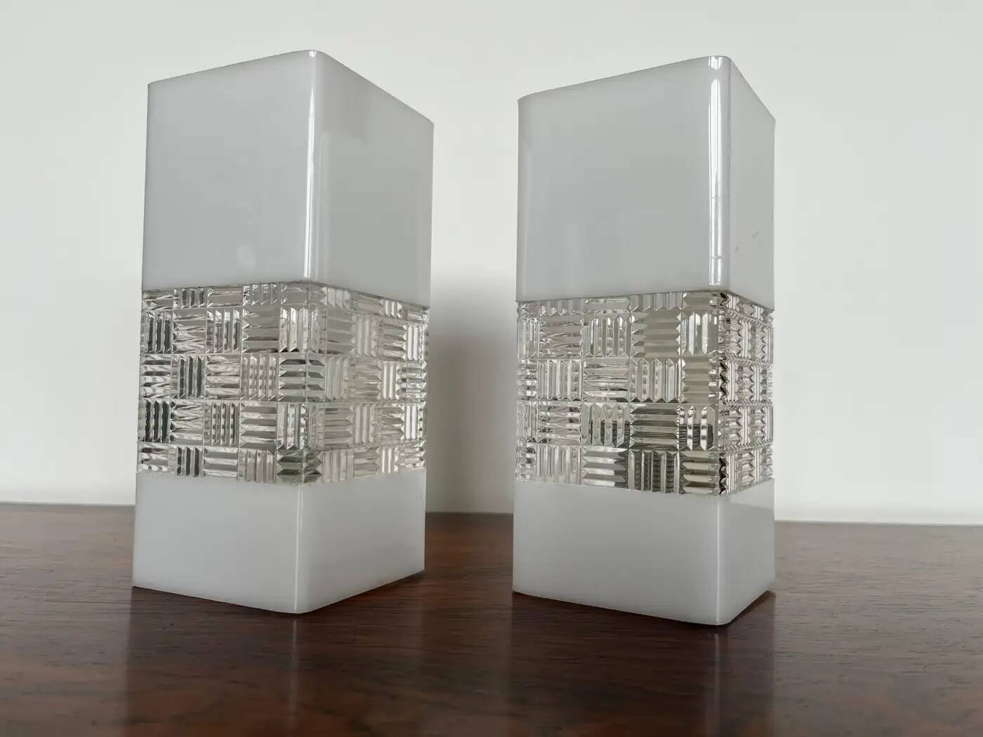 Pair of midcentury design plastic wall lamps, 1970s