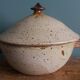 Soup tureen, vegetable dish in Puisaye stoneware signed by Jean-Pierre Prud’homme.