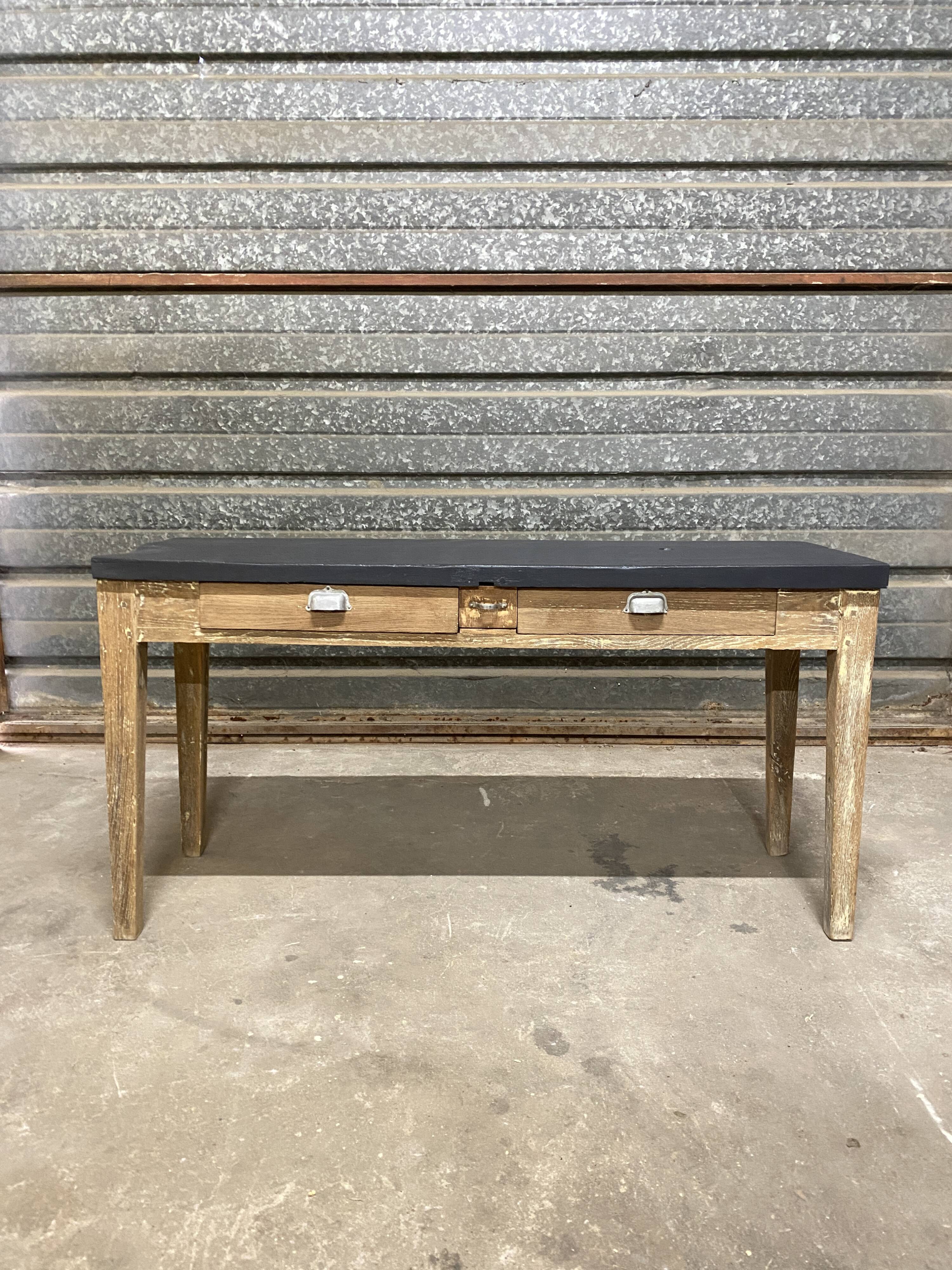 Antique workbench console