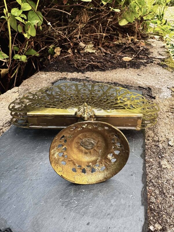 Porte revues porte lettres en laiton éventail Art Nouveau