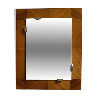 Art Deco wall mirror 40x50 - Wood marquetry - Very good condition
