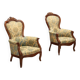 Pair of Luigi Filippo armchairs in walnut