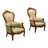Paire de fauteuils Luigi Filippo en noyer