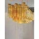 Contemporary Rectangular Luxury "Tronchi" Murano Glass Gold Chandelier