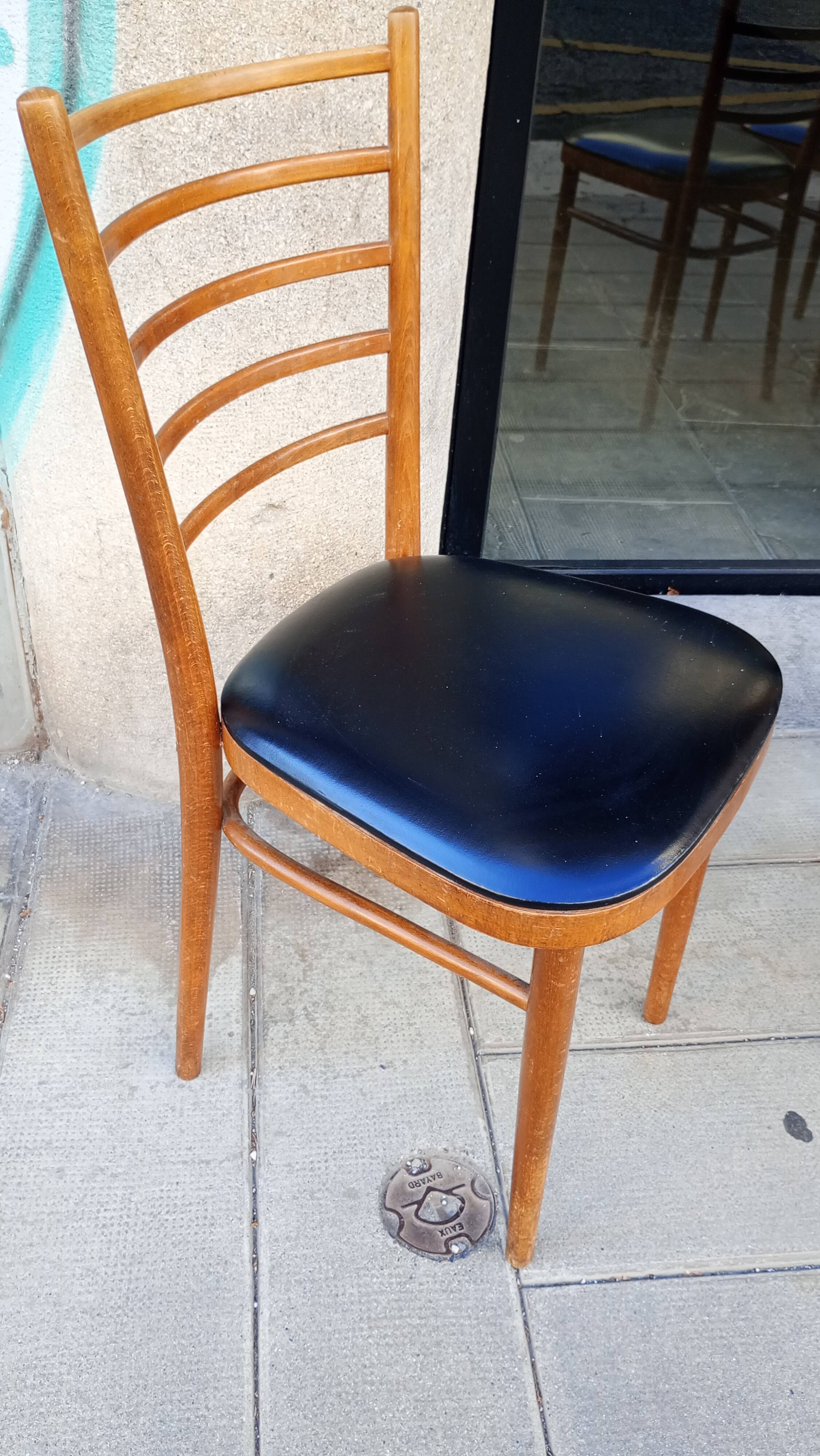 Lot of four antique chairs. Bistro. 1960.