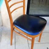 Lot de quatre chaises anciennes. Bistrot. 1960.